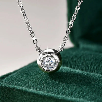 Moissanite Round Solitaire Necklace in 14K Gold Filled, view 6, Ratnali Jewels