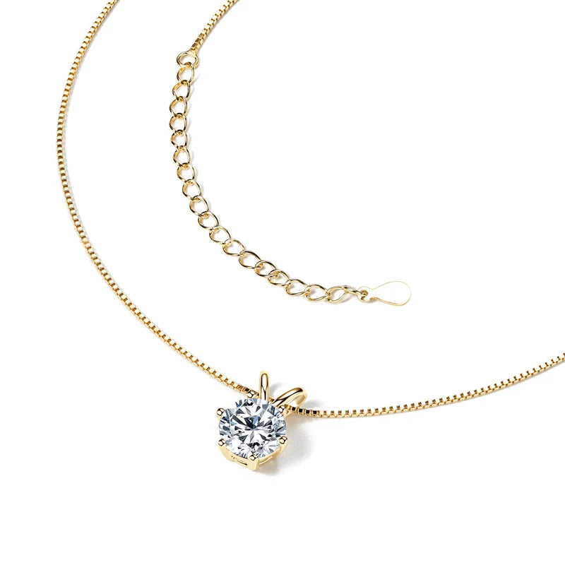 Moissanite Solitaire Charm Necklace in 14K Gold Filled, view 5, Ratnali Jewels