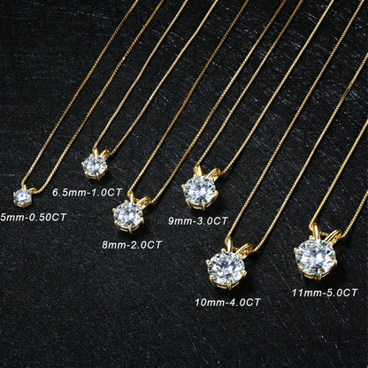 Moissanite Solitaire Charm Necklace in 14K Gold Filled, view 6, Ratnali Jewels