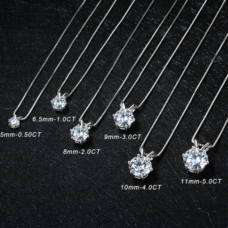 Moissanite Solitaire Charm Necklace in 14K Gold Filled, view 7, Ratnali Jewels