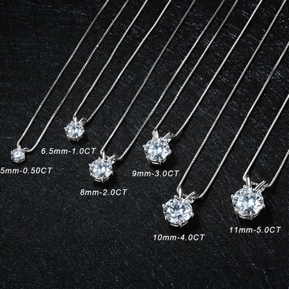 Moissanite Solitaire Charm Necklace in 14K Gold Filled, view 7, Ratnali Jewels