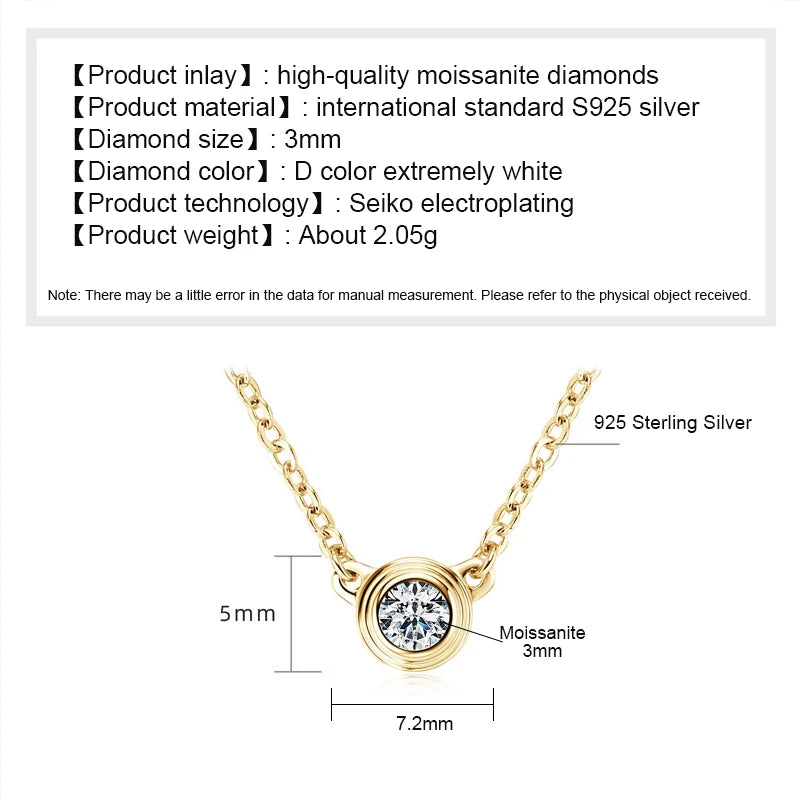 Moissanite Solitaire Necklace in Sterling Silver, view 5, Ratnali Jewels