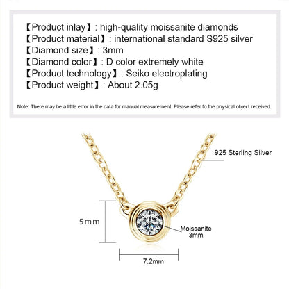 Moissanite Solitaire Necklace in Sterling Silver, view 5, Ratnali Jewels