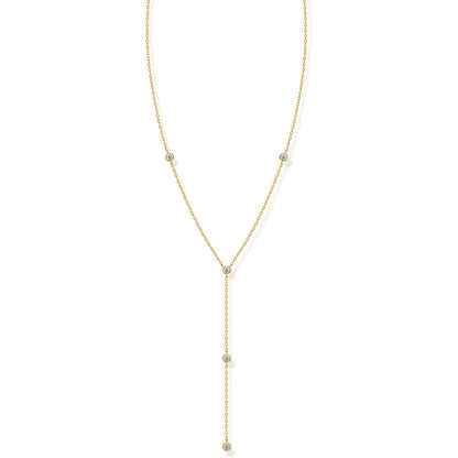 Moissanite Y Drop Tassel Necklace in 14K Gold Filled, view 6, Ratnali Jewels