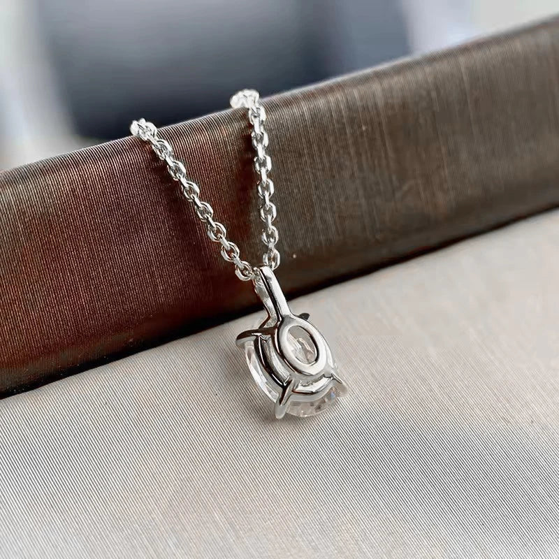 Oval Moissanite Pendant Necklace in 14K Gold Filled, view 3, Ratnali Jewels