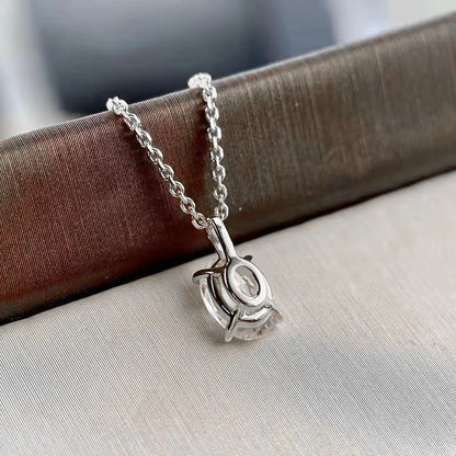 Oval Moissanite Pendant Necklace in 14K Gold Filled, view 3, Ratnali Jewels