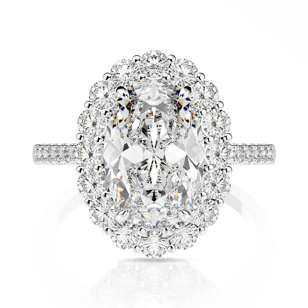 White oval statement silver ring, product shot - Ratnali Jewels