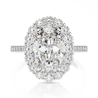 White oval statement silver ring, product shot - Ratnali Jewels