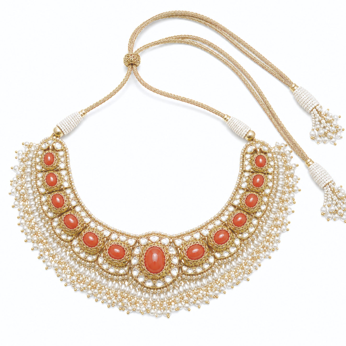 Polki coral necklace