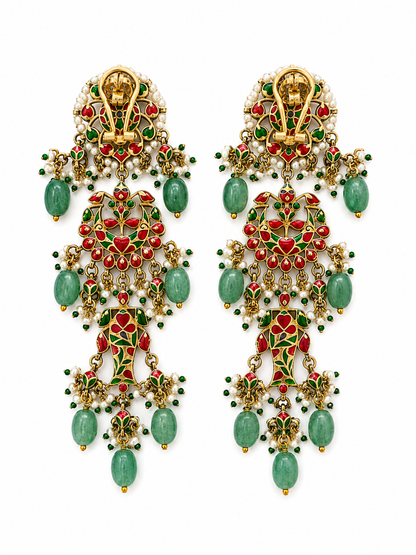 Polki earrings backside