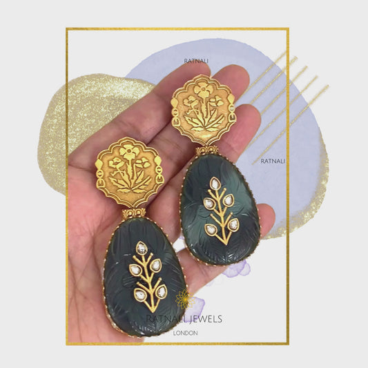 gemstone polki earrings