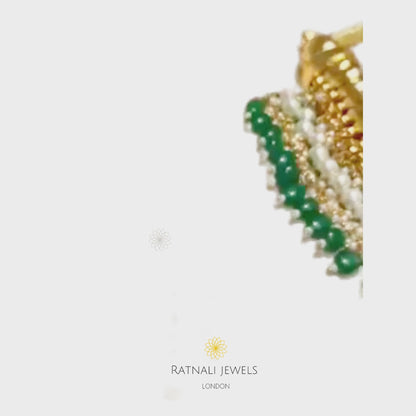 Sutrala Rope and Emerald drop Necklace Set