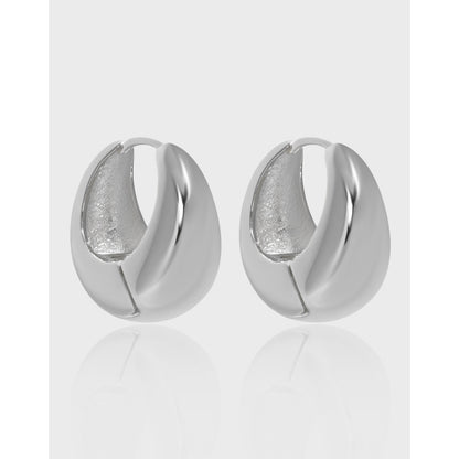 Bold U Hoop Earrings in 925 sterling silver. Broad U curves and polished surfaces give these hoops presence.