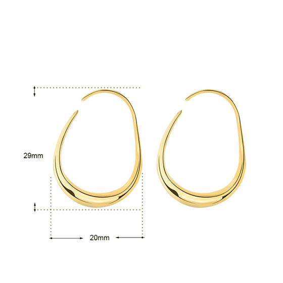 Open Teardrop Hoop Earrings in 925 sterling silver. Elongated open teardrops create a fluid outline at the ear.