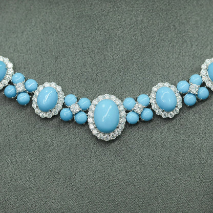 Close up of the classic turquoise and 5A CZ pendant