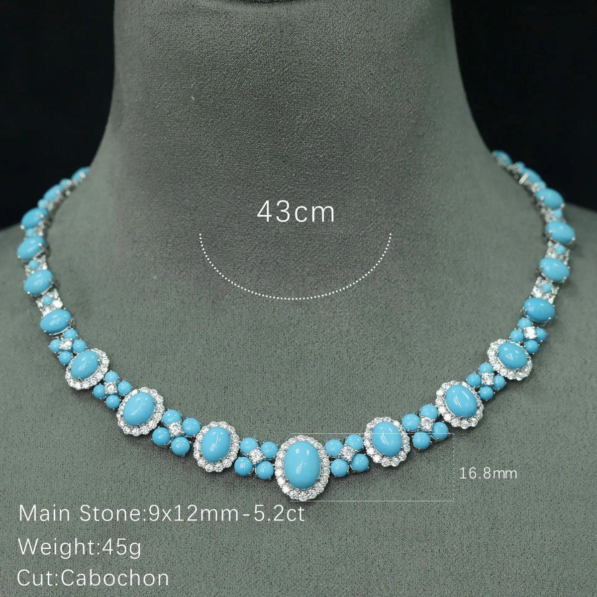Turquoise pendant on a 17 inch sterling silver chain