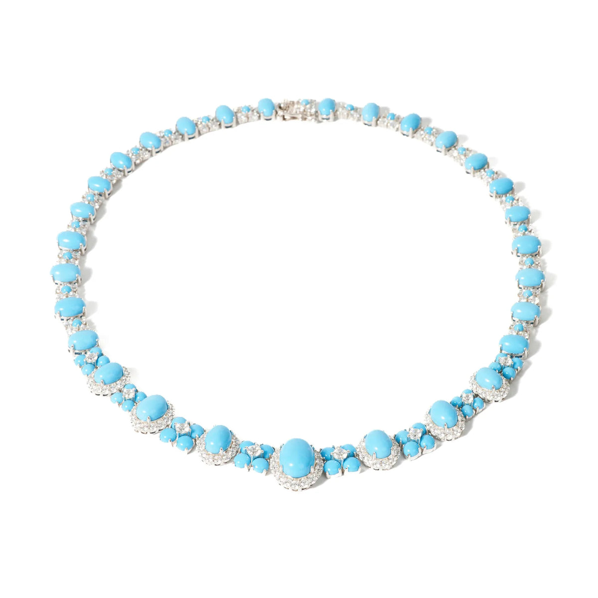 Turquoise and silver classic pendant detail
