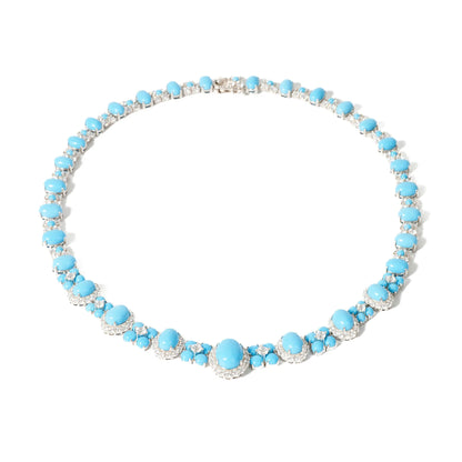 Turquoise and silver classic pendant detail