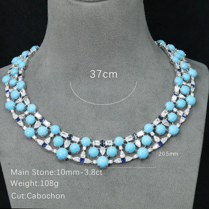 Silver turquoise pendant necklace on a 37cm sterling silver chain