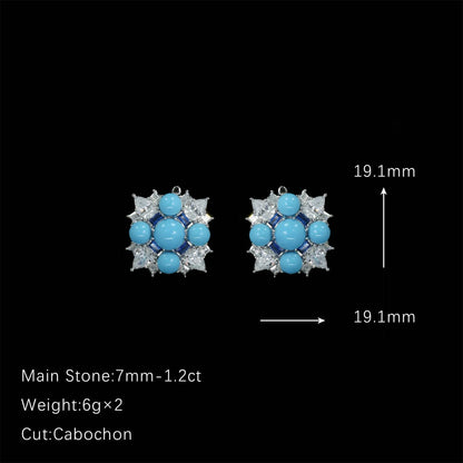 Turquoise and silver stud earrings