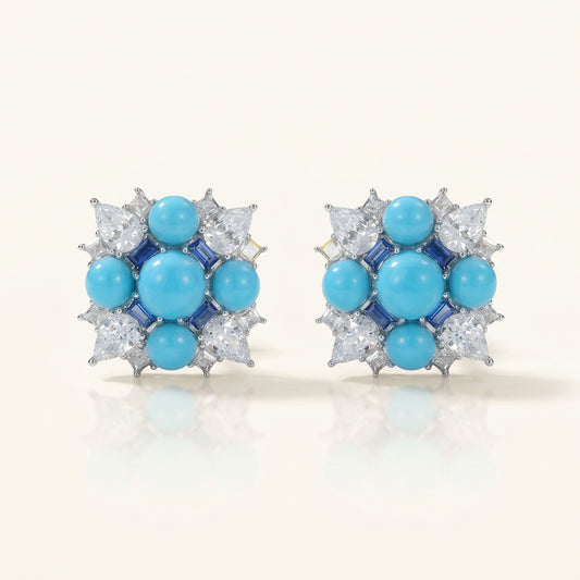 Turquoise and silver stud earrings