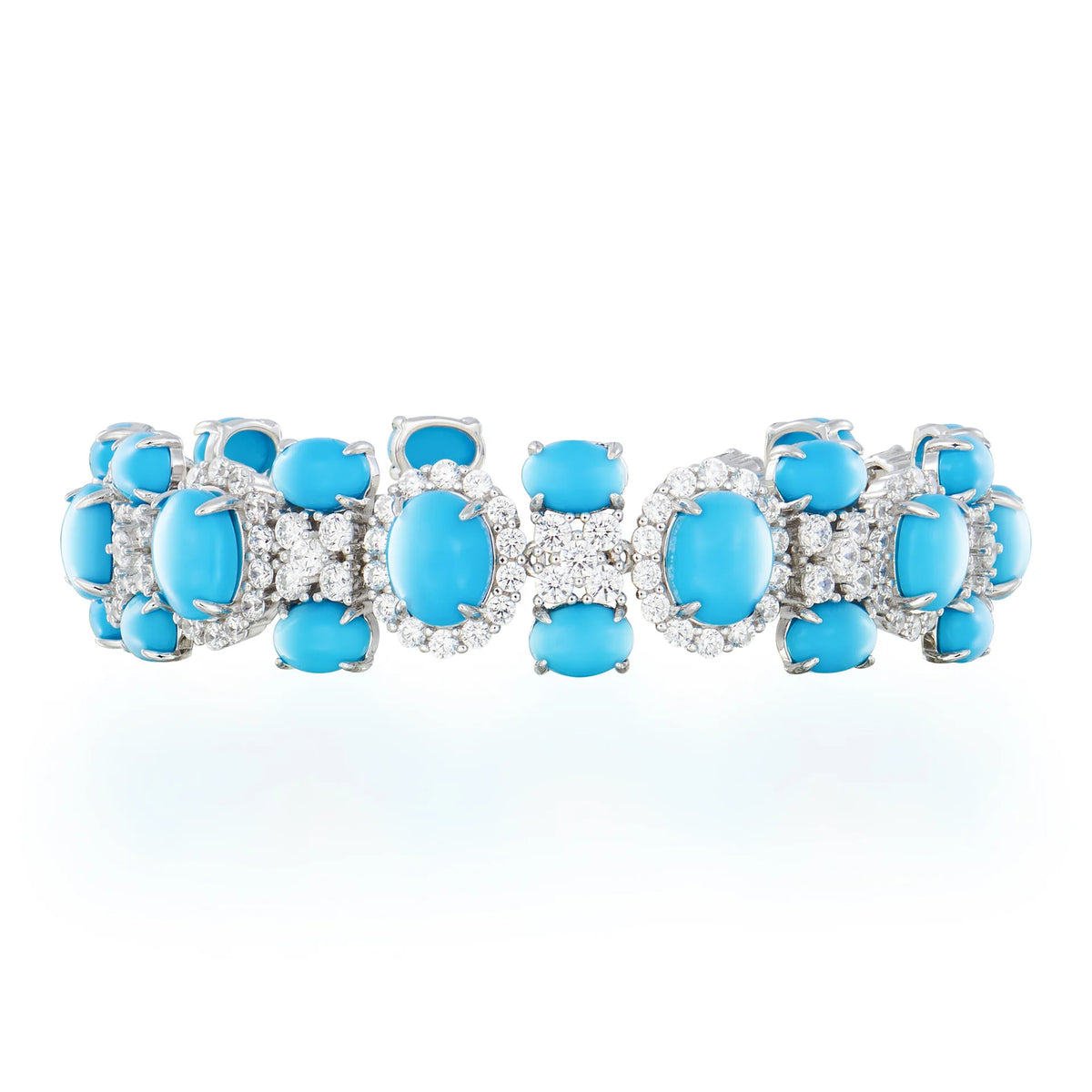 Turquoise minimalist bracelet in sterling silver, detail
