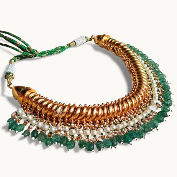 gold plated indian silver necklace