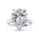 White teardrop solitaire silver ring, thumbnail - Ratnali Jewels