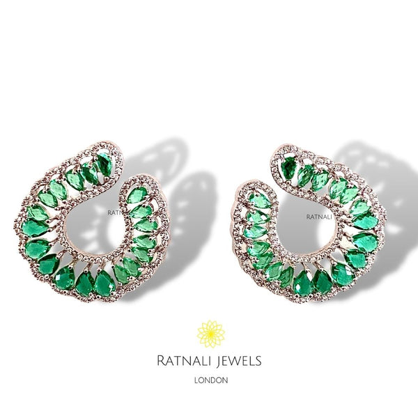Designer diamond earrings green