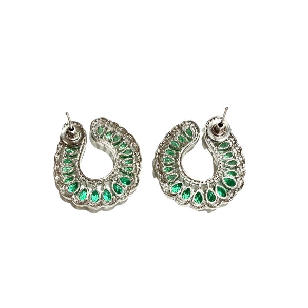 designer earrings green