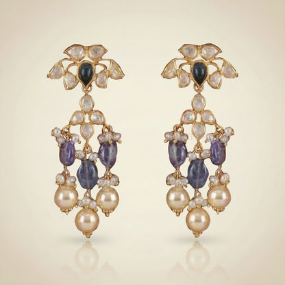blue polki tanzanite earrings new delhi