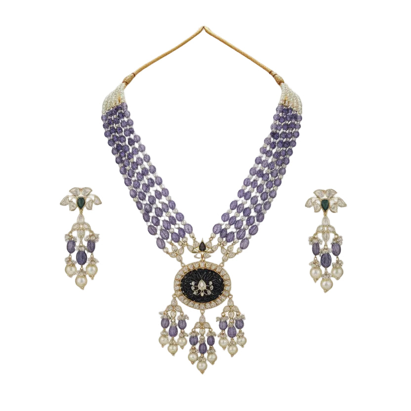Blue polki haar set