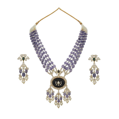 Blue polki haar set