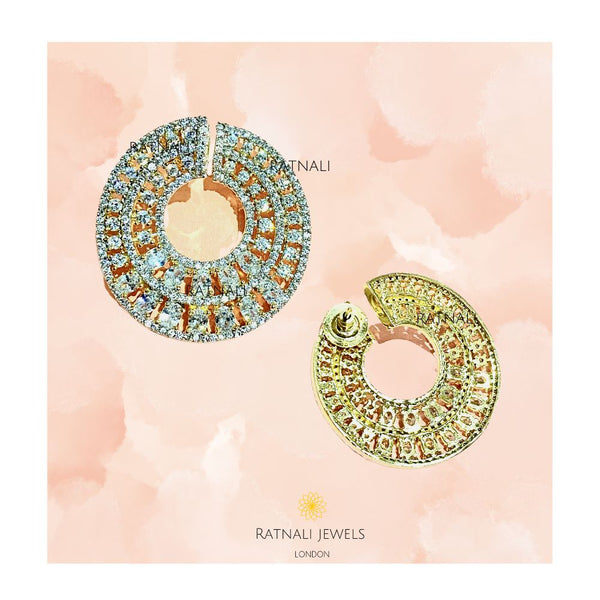 designer gold plated crecscent earrings UK