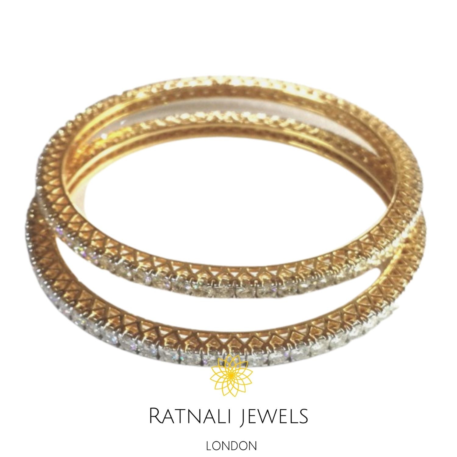 Single Line Diamond Bangles Designs