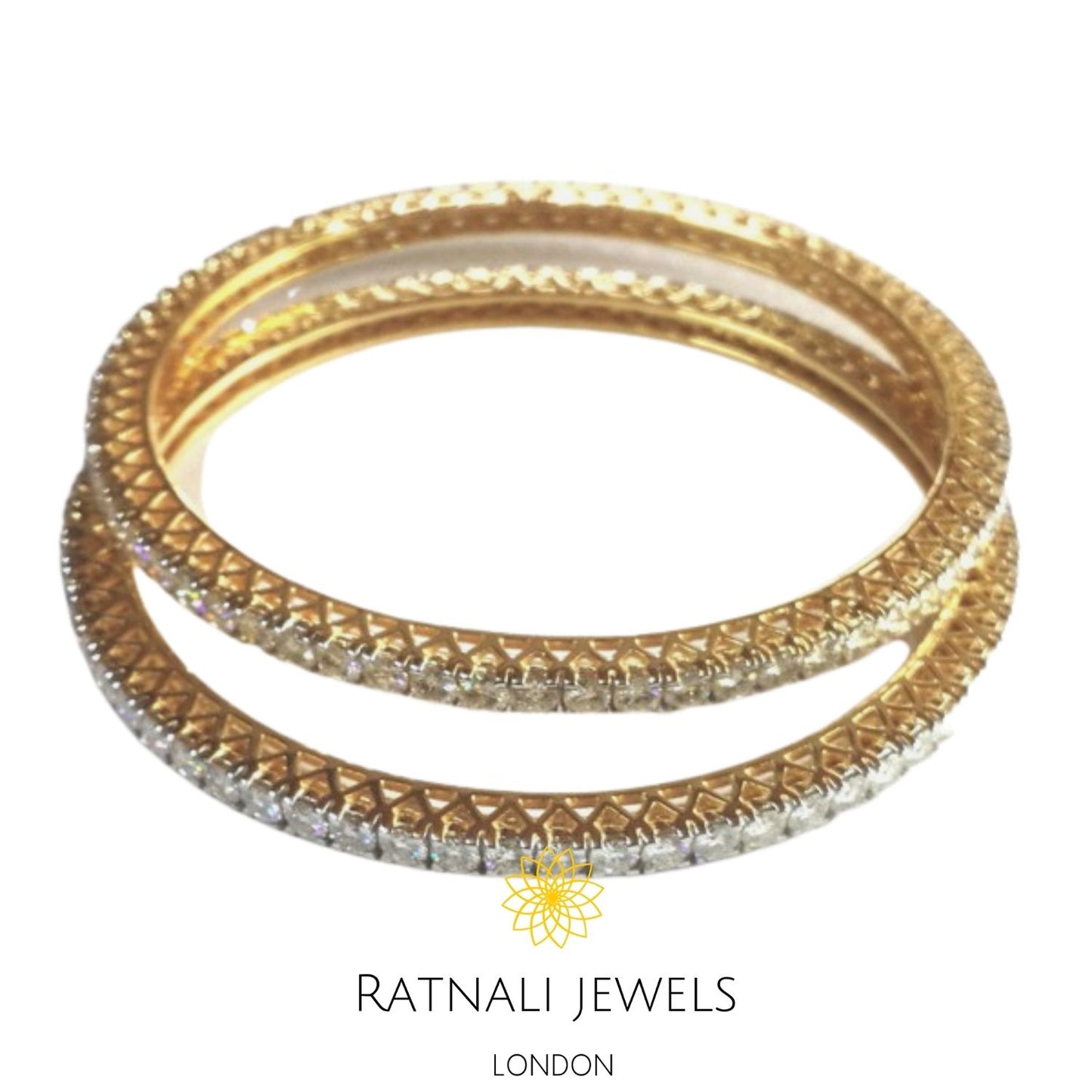Diamond  silver bangles