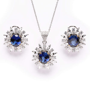 Azul | Simulated Diamond and Sapphire Stud Earrings