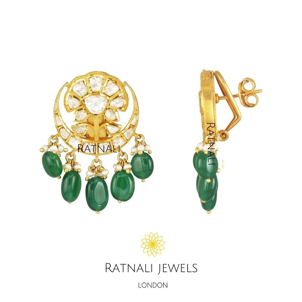 moissanite polki earrings