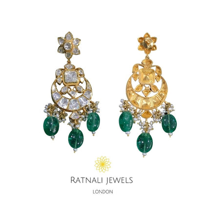 moissanite polki earrings