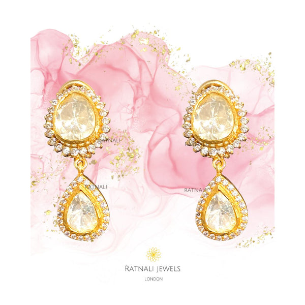 Polki earrings gold