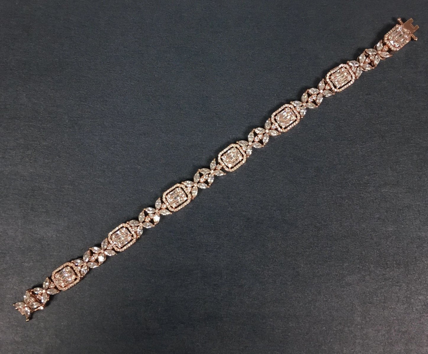 Rose gold diamond tennis bracelet