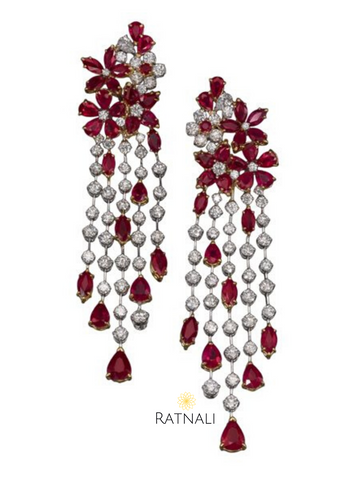 Ruby Diamond chandelier earrings