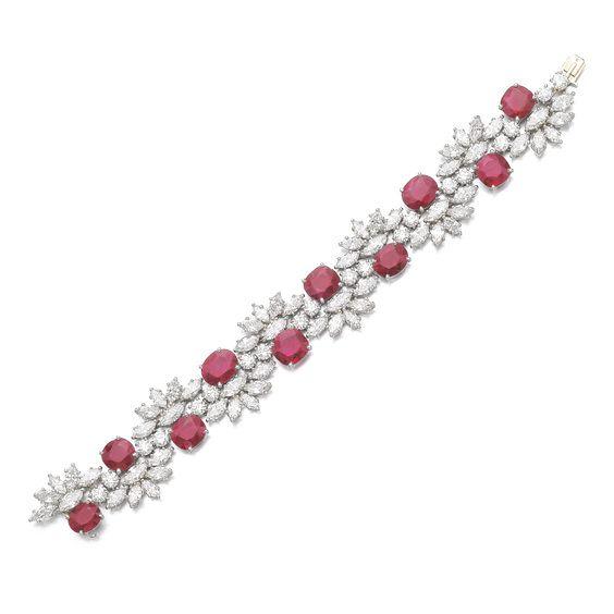 Ruby & Diamond color stones bracelet round cut 1.00 carat – Primestyle.com