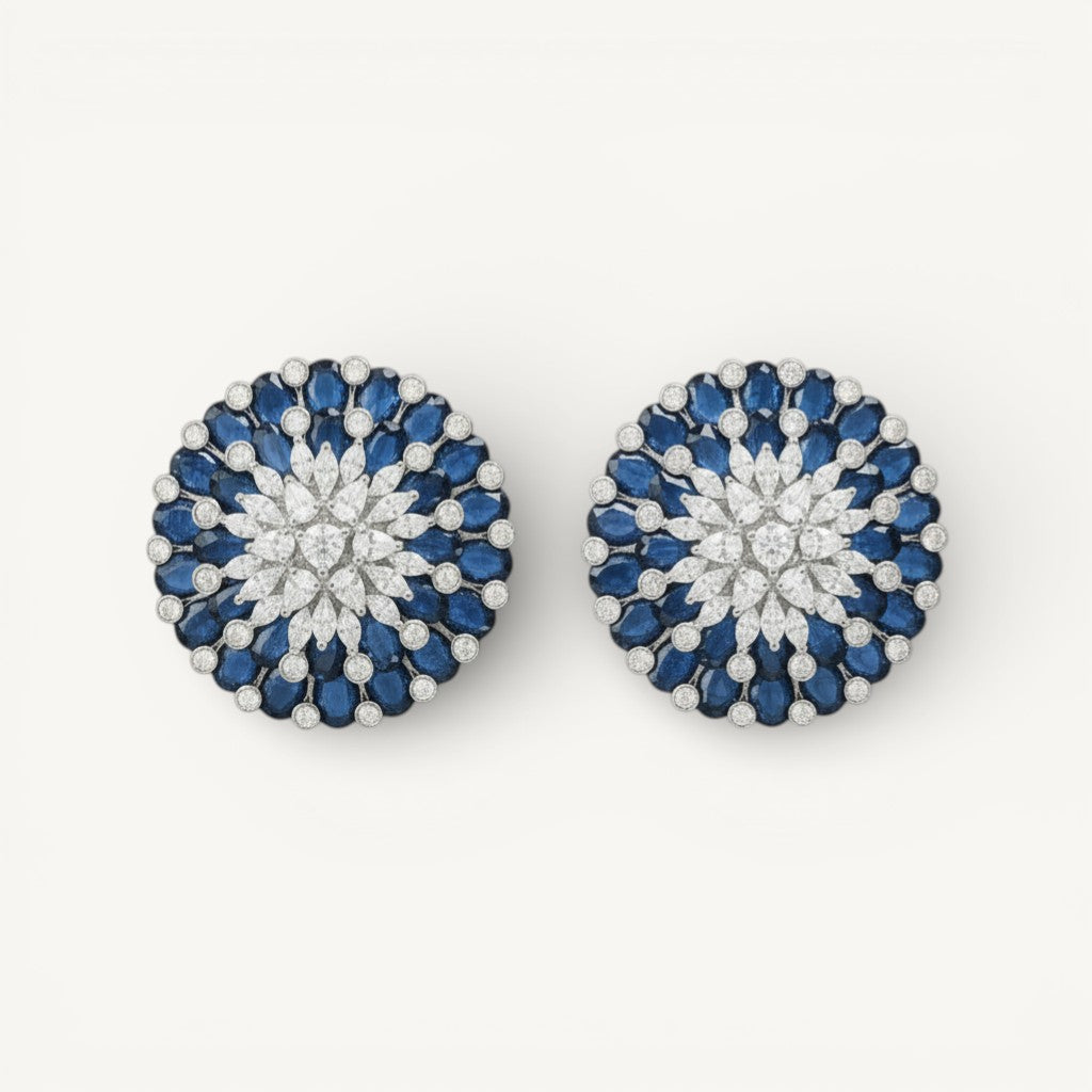sapphire and diamond studs