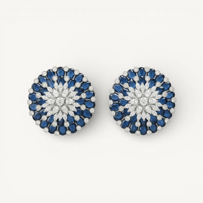 sapphire and diamond studs