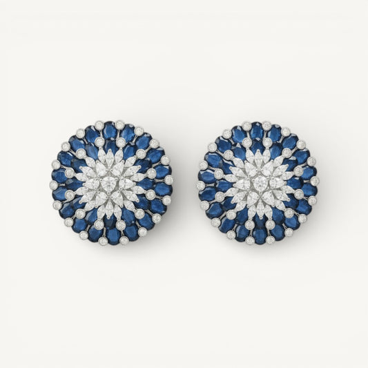 sapphire and diamond studs