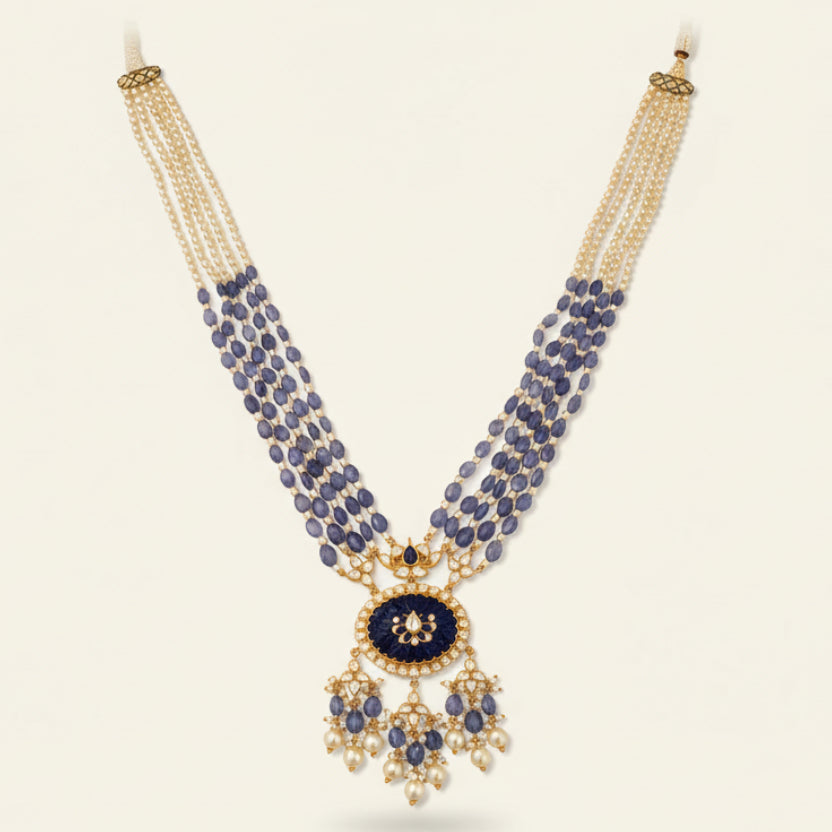 silver polki pearl necklace UK