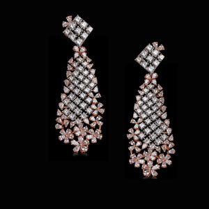 Simulated diamond chandelier dangler earrings, Earrings - Ratnali Jewels