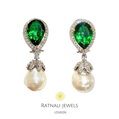 Diamond Pearl Earrings