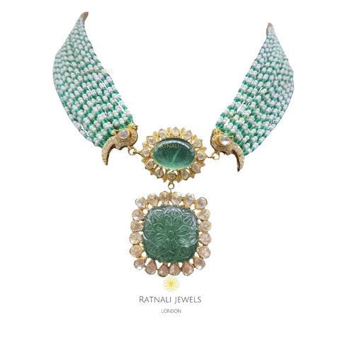polki emerald necklace